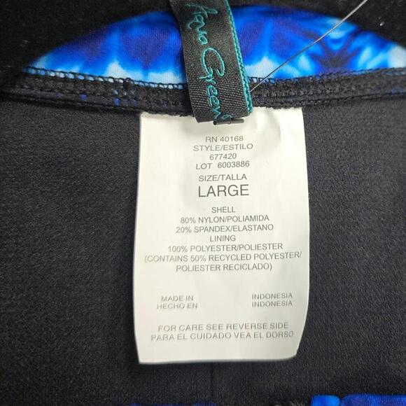 High Neck Zip-Front One Piece Swimsuit | Aqua Green | Large - Picture 5 of 9